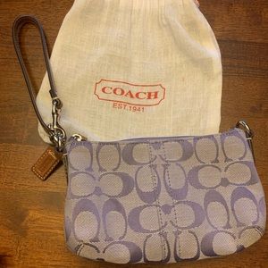 Authentic Coach Small Lavender Wristlet